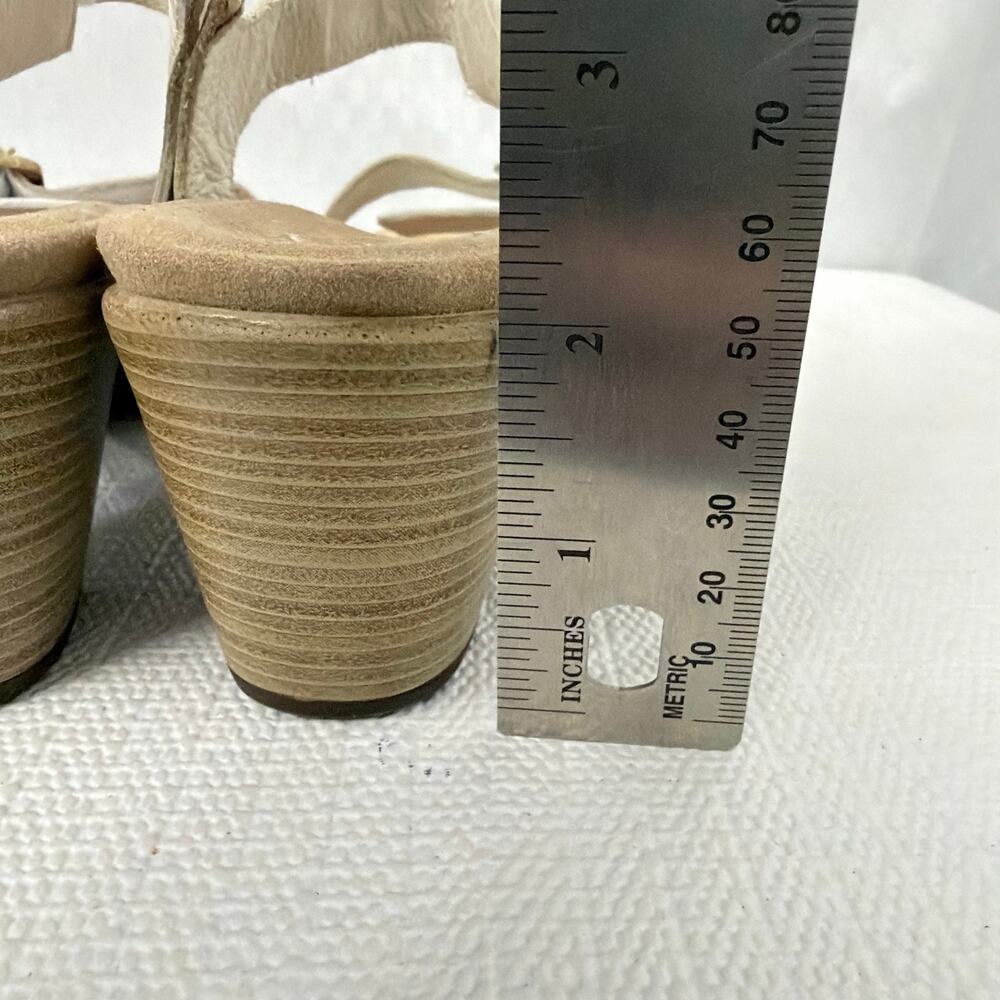 Naot Sandals Womens Size 6 Mode Block Heel White Taupe Adjustable Ankle Strap - Picture 5 of 10